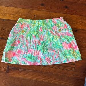 Lilly Pulitzer Tropical Flamingo Mini Skirt - Pink & Turquoise